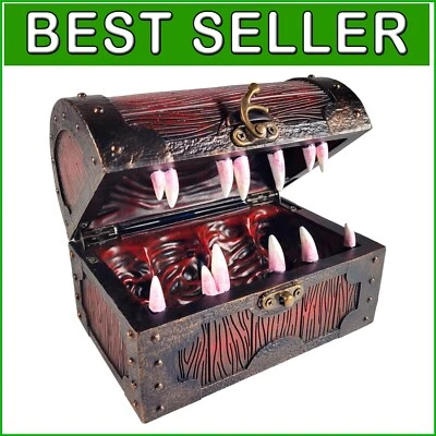 Mimic DND Dice Holder - Unique Treasure Chest for 35 Dice & Miniatures - Image 1 of 4