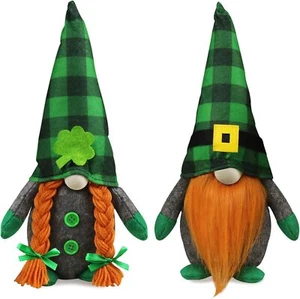 Tifeson St.Patrick's Day Gnome Plush Elf Decorations - Mr and Mrs Green... - Picture 1 of 7