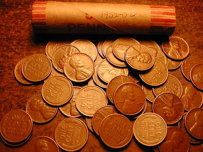 1952-D LINCOLN WHEAT CENT PENNY ROLL, nice condition   - Image 1 of 4