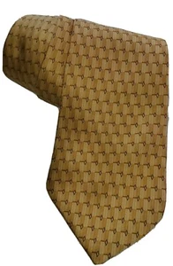 Men Silk Necktie Arrow Yellow Geometric, Pre-owned, L 60" W 4.5" - Picture 1 of 5