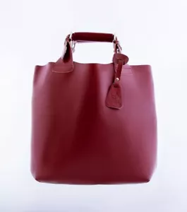 Italienische Echtleder Schultertasche Handtasche Vera Pelle - rot - Bild 1 von 5