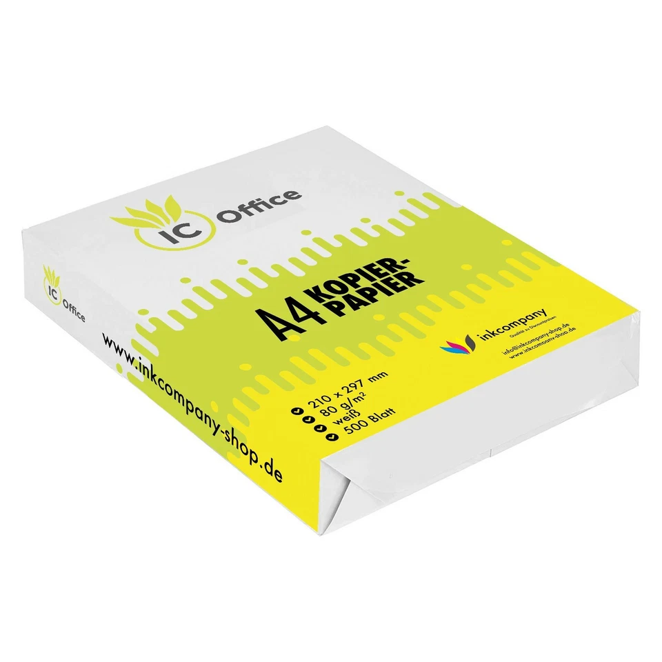 500 Blatt Kopierpapier Druckerpapier DIN A4 80g/m² weiß für Tinte und Laser