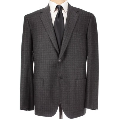 Abrigo deportivo Sartorio nuevo sin etiquetas talla 54 44R EE. UU. en lana franela a cuadros gris y negro Foto 1 de 4