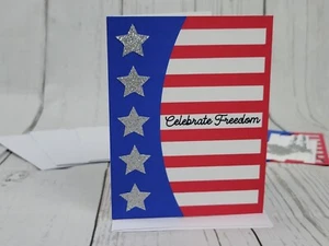 Patriotic Greeting Card Kit #5 [Lot of 4, Handmade, Celebrate Freedom July 4th] - Picture 1 of 6