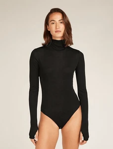 icebreaker Women's Queens High Neck Bodysuit Black Size Medium NWT *READ* - Picture 1 of 10