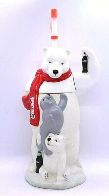 Coca-Cola Collectible Insulated Cup Polar Bear Seal and Baby Cub with Straw - Image 1 of 4