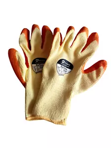 10 Pair Builders Scaffolders Work Gloves Large. Latex Grip Palm & Cotton Shell. - Picture 1 of 3