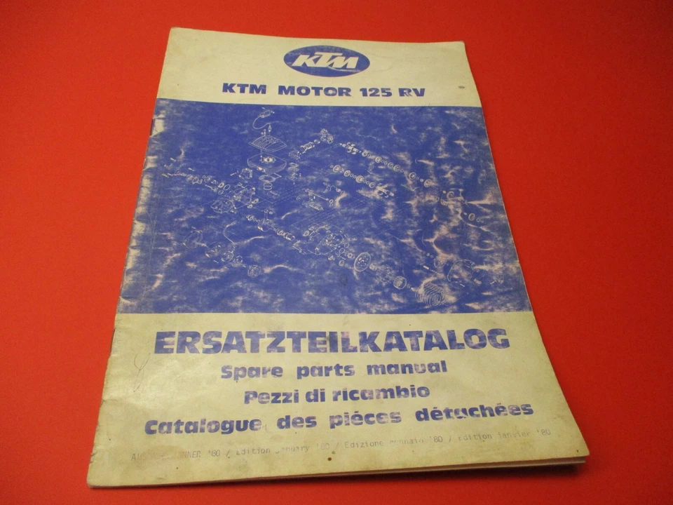 OEM ORIGINAL KTM 1980 125 RV MOTOR SPARE PARTS CATALOG MANUAL - Imagem 1 de 1