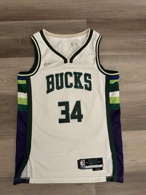 Nike Dri-FIT NBA Baloncesto Milwaukee Bucks Giannis 34 'Blanco' DB4035-100 Talla S Foto 1 de 4