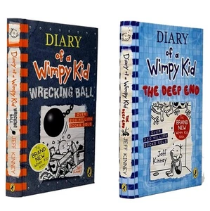 Diary of a Wimpy Kid Collection 2 Books Set By Jeff Kinney (The Deep End, Wr... - Picture 1 of 1