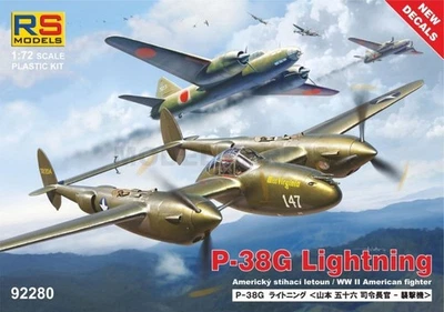 RS MODELS 92280 1/72 P-38G Lightning (6 decal v. for USA, Portugal, Luftwaffe) - Immagine 1 di 4