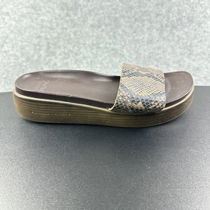 Donald J Pliner Shoes Womens 7.5 Brown Snake Print Fiji Slide Platform Sandals - Picture 1 of 13