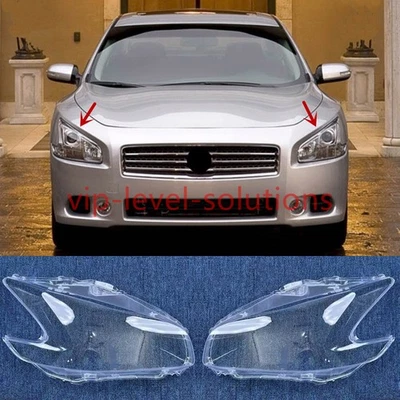 A Pair Headlight Lens Clear Cover + Sealant Glue For Nissan Maxima 2009-2014 — 第 1/4 张图片