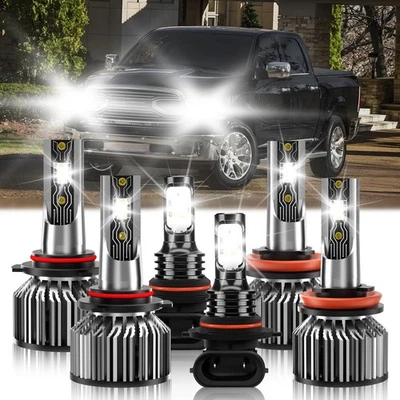 For Ram 4500 2011 2012 6x Front LED Headlight Bulb+Fog Light Super Bright White — 第 1/4 张图片