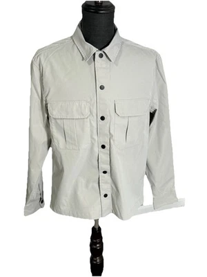 H&M Camisa Denim Chaqueta Para Hombre Mediana Blanca Abotonada Informal Envío Rápido Foto 1 de 4