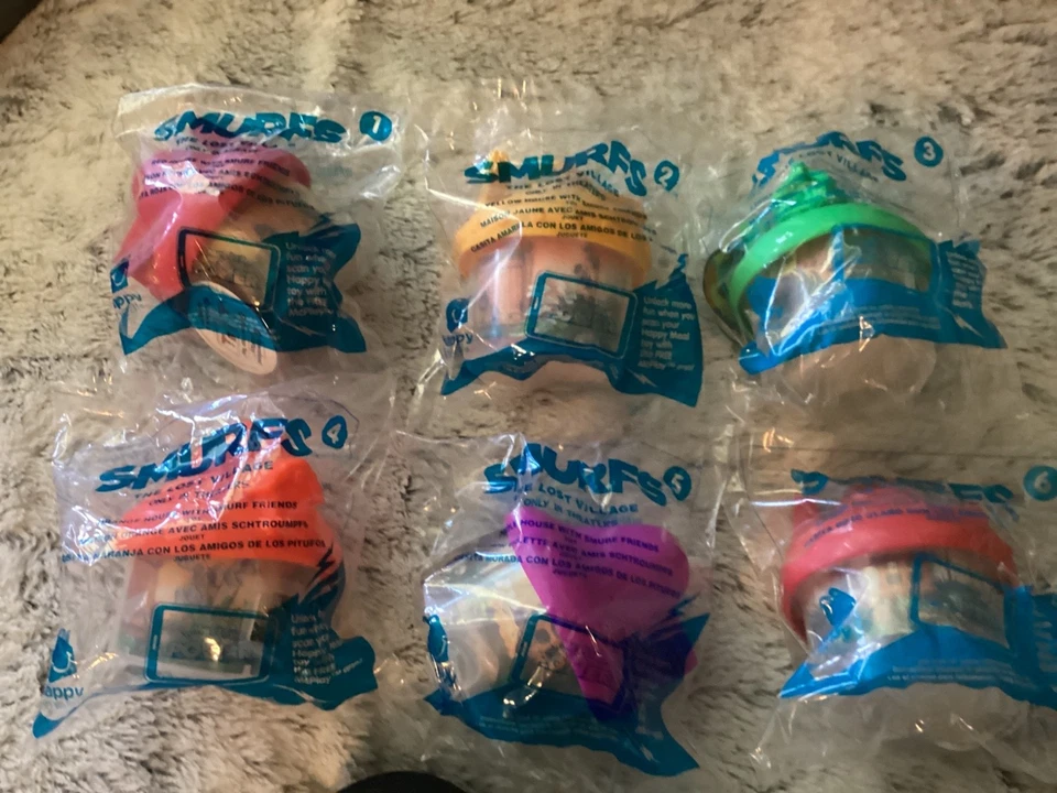 2017 McDonald's Smurfs Set Of 6 The Lost Village Toys, NIP - image 1 of 1
