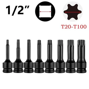 Professional Grade Socket Adapter for Torx Bits Fits Standard 1/2 Inch Wrench - Picture 1 of 62