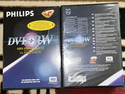 4 x PHILLIPS DVD+RW 120min 4.7GB 1-4X NEW SEALED - Image 1 of 2