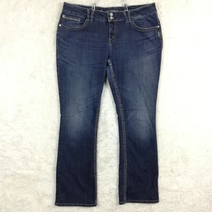Silver Jeans Womens Dawson Boot Cut Blue Denim Flap Pocket Dark Wash Plus 18 - Picture 1 of 12