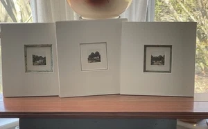 3 Pastoral Cottage Etchings Limited Edition Signed~Unique Beveled Window Mat - Picture 1 of 16