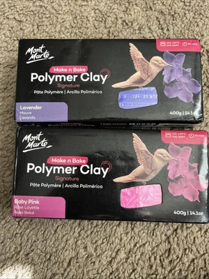 2 полимерные глины Mont Marte — детские розовые и лавандовые 14 унций каждая - Изображение 1 из 3
