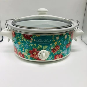Olla de cocción lenta vintage floral de 6 cuartos de galón modelo 33362 Pioneer Woman probada FUNCIONA - Imagen 1 de 7
