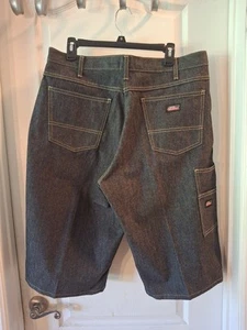New Dickies Carpenter Shorts Men's 34 Black Jeans Thrashed Skater Relax Wide NWT - Picture 1 of 13