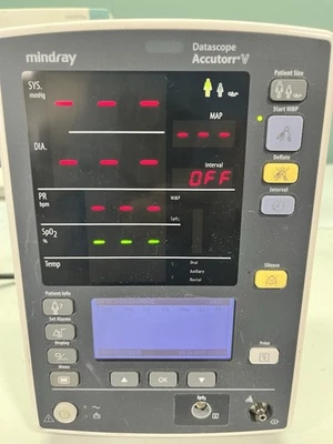 Monitor Mindray Datascope Accutor V (Masimo Set SpO2) con cables para pacientes ~ 37172 Foto 1 de 4