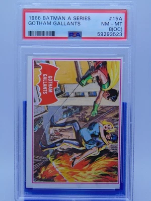 1966 Topps Batman A Series Graded Card #15A Gotham Gallants w/ Robin PSA NM-MT 8 - Image 1 of 3