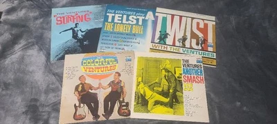 The Ventures Vinyl LP Record Albums Lot of 5 Surfing Twist Colorful Smash Telsta Foto 1 de 4