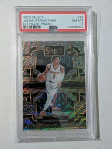 2023 PANINI SELECT ELEPHANT PRIZM #78 JULIAN STRAWTHER ROOKIE RC PSA 8 - Picture 1 of 2