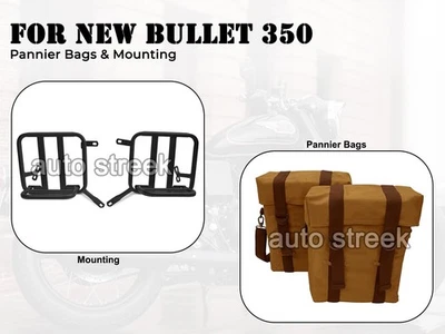 Para Royal Enfield New Bullet 350 Maleta Lateral Militar Color Desierto y Montaje - Imagen 1 de 4