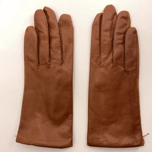 Fownes Size 8 Brown Leather Knit Lined Winter Dress Gloves - Picture 1 of 6