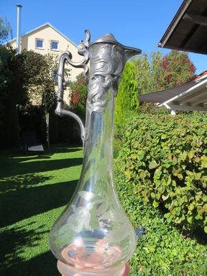 WMF antike Karaffe Weinkanne Dekanter Jugendstilkaraffe  um 1900-selten - Bild 1 von 4