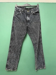 Mens Wrangler Jeans Acid Wash Black 34L W34 L33. Regular Fit Straight. SKU 30043 - Picture 1 of 8