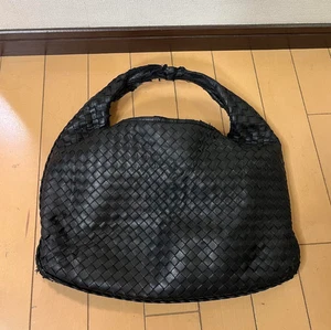 Bottega Veneta One Shoulder Bag Hobo Intrecciato Leather Black Used JAPAN F/S - Picture 1 of 10