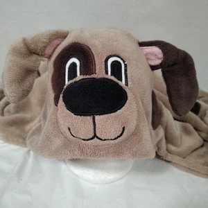Berkshire Cuddly Buddies Blanket Puppy Dog Hooded Wrap Throw 40"x 50" Brown Tail - Picture 1 of 13