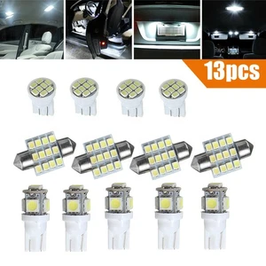 13x White LED Light Car Accessories For Dome Map License Plate Lamp Bulbs Kit - Picture 1 of 12