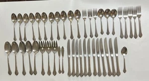 VTG Oneida Ltd 1881 Rogers Stainless REPOSE BITTERSWEET 45 PCS Flatware - Picture 1 of 14