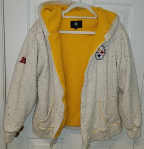Pro Line NFL Pittsburgh Steelers Hoodie Erwachsene creme durchgehender Reißverschluss Fleece gefüttert - Bild 1 von 10