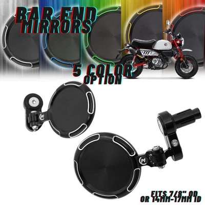 Espejos retrovisores de extremo de barra de aluminio CNC - se adapta a Honda Monkey 125 y CB300R (2018-2024) Foto 1 de 4