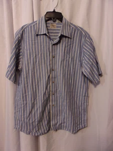 L.L. Camisa con botones a rayas azules y blancas BEAN para hombre TALLA M regular - Imagen 1 de 4