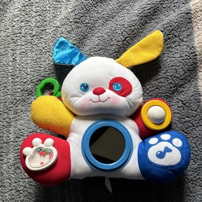VTG Fisher-Price Discovery Puppy white Primary Colors 1992 Ball Rattle Mirror - Image 1 of 4