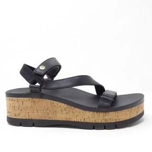 NUOVI sandali con zeppa Reef Vista Higher Luna neri in sughero plateau donna taglia 10 - Foto 1 di 8