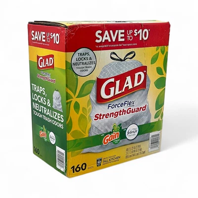 Glad ForceFlex StrengthGuard Tall Kitchen Trash Bags 160-Count - White - Image 1 of 4