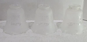 3 Vintage Frosted Etched Glass Chandelier Pendant Sconce Fan Lamp Light Shades - Picture 1 of 8