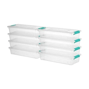 Clear Stackable Storage Bins with lid Storage Boxes Durable Plastic Organizer... - Foto 1 di 8