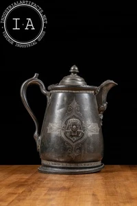 Late 1800s Egyptian Revival Pewter Pitcher - Picture 1 of 12
