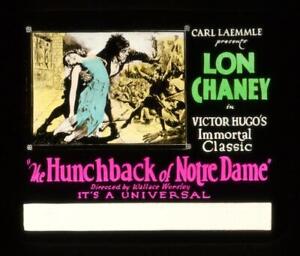 Glass Movie Slide: Lon Chaney:  "The Hunchback of Notre Dame"  (1923)
