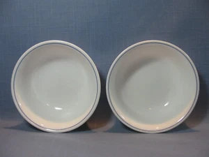 2 CUENCOS DE SOPA CORELLE NORMANDY, BLANCOS CON ACABADO AZUL - Imagen 1 de 3